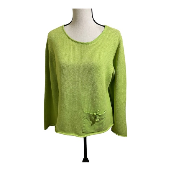 David Brooks cotton linen blend small pocket front knit style. Size Medium - Picture 1 of 11